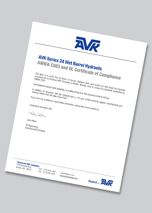 Series 24 Wet Barrel Hydrants to AWWA Standards