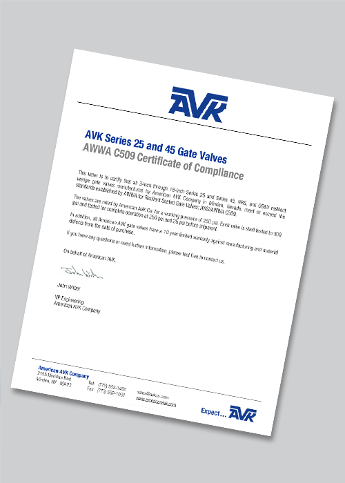 Series 25/45 Gate Valves to AWWA Standards