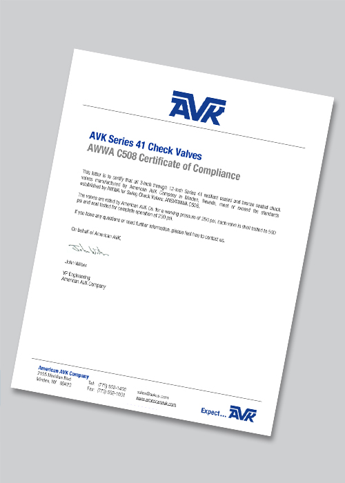 Series 41 Check Valves to AWWA Standards