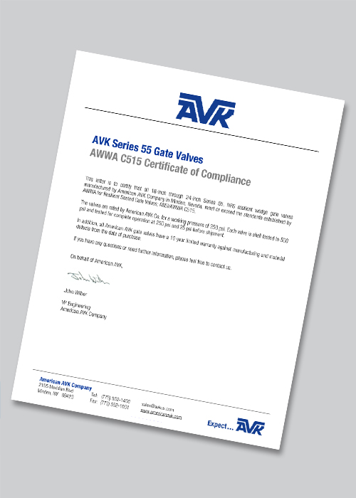 Series 55 Gate Valves to AWWA Standards